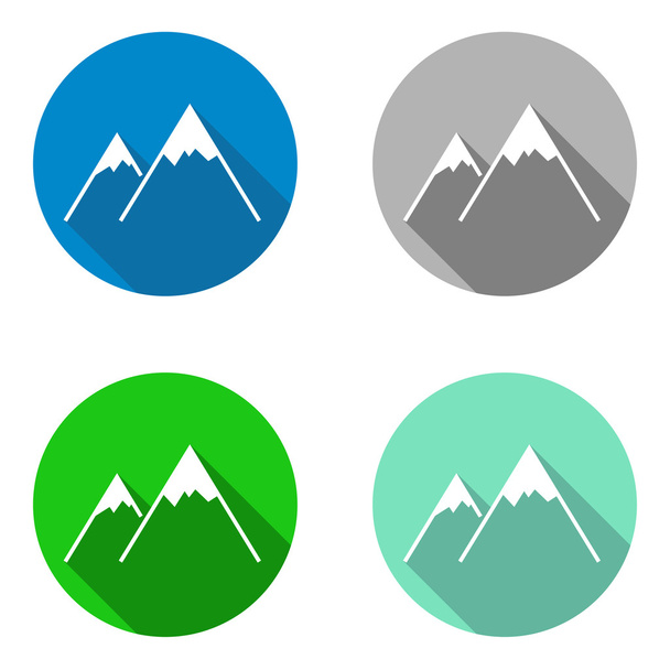 conjunto de vetor colorido ícones planas montanha
 - Vetor, Imagem