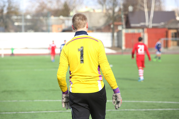Rear view of soccer goalkeeper - Photo, Image