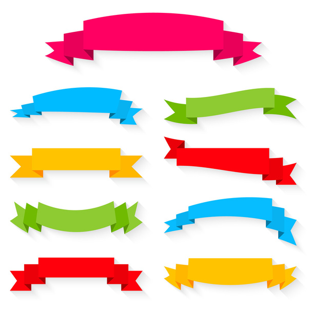 set of colorful ribbon banners - Вектор,изображение