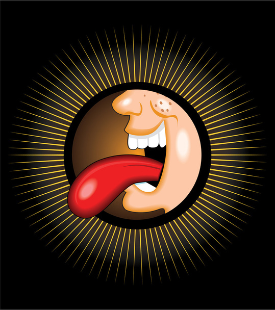 lachende mond en tong - Vector, afbeelding