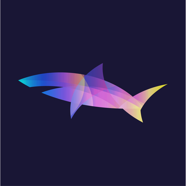 Shark gradients in the logo design stylish modern minimalist vector sign illustration - Vector, Image