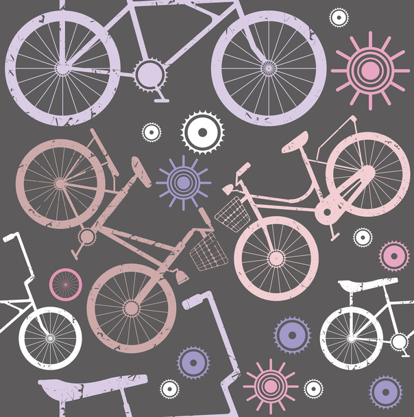 Hipster bicycle seamless pattern background - Vector, Image