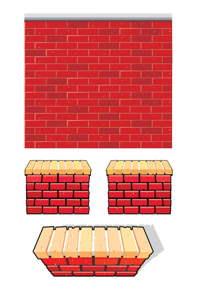 bakstenen muur - Vector, afbeelding