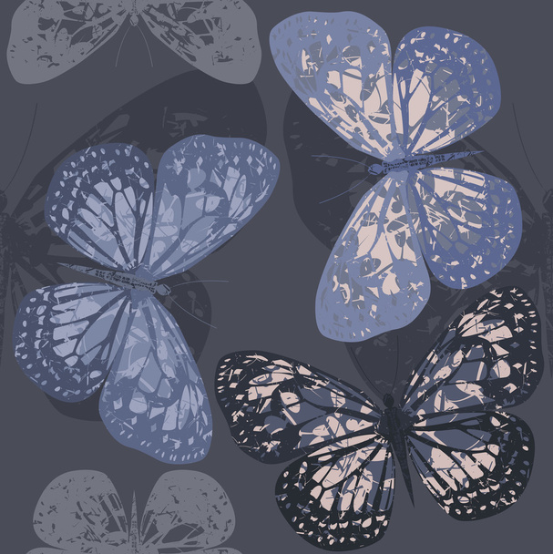 Seamless Pattern with Stylish Butterfly - Vector, imagen