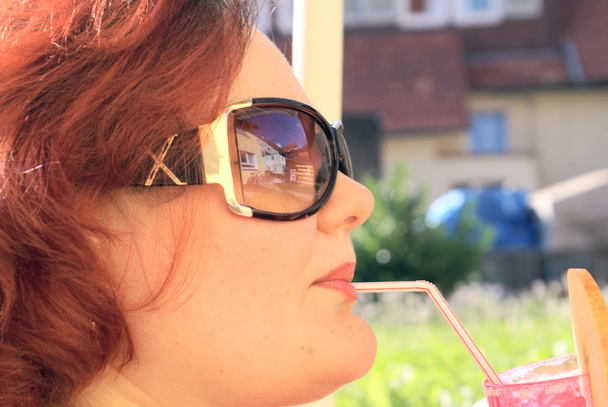 Sunglasses,women, females, cocktail, drink,people, summer, lifestyle - Photo, image