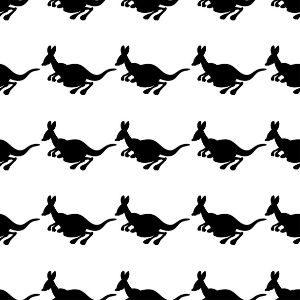 Vector illustration of a seamless repeating pattern of cheerful kangaroo - Vecteur, image