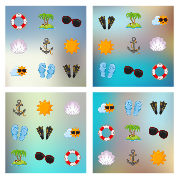 build a summer theme with background sticker - Vector, Image