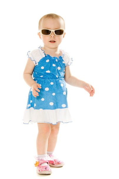 Baby in sunglasses, isolated - 写真・画像