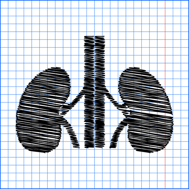 Menselijke nieren teken - Vector, afbeelding