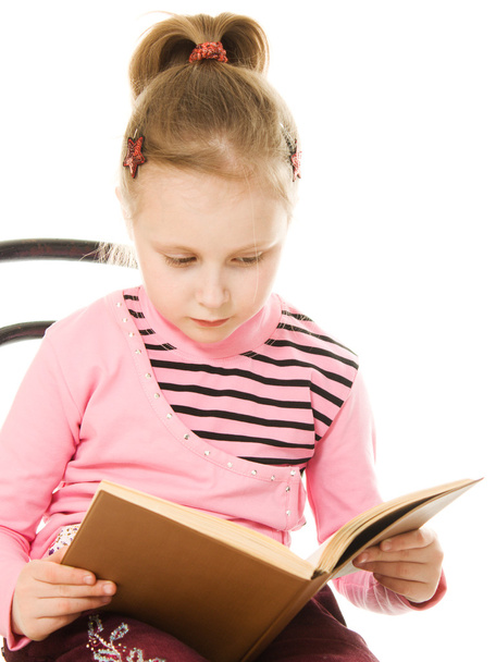Little girl with a book - Valokuva, kuva