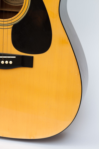 Acoustic guitar on white background - Foto, imagen