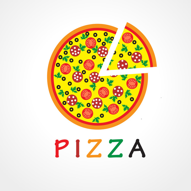 Logo mit Pizzascheiben - Vektor, Bild