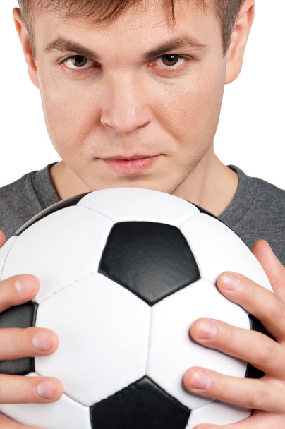Man with classic soccer ball - Foto, Imagen