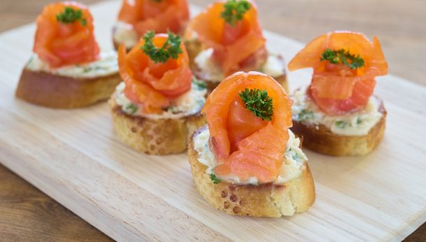 canapes with red fish - Photo, Image
