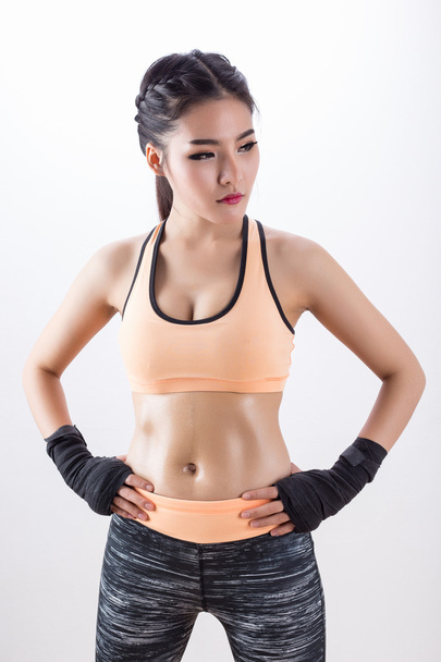 Beautiful asian Boxing woman - Valokuva, kuva