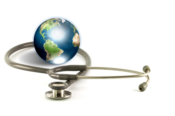 Stethoscope and earth - Photo, image