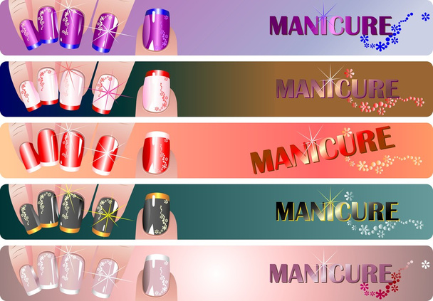 Conjunto de banners de manicure
 - Vetor, Imagem