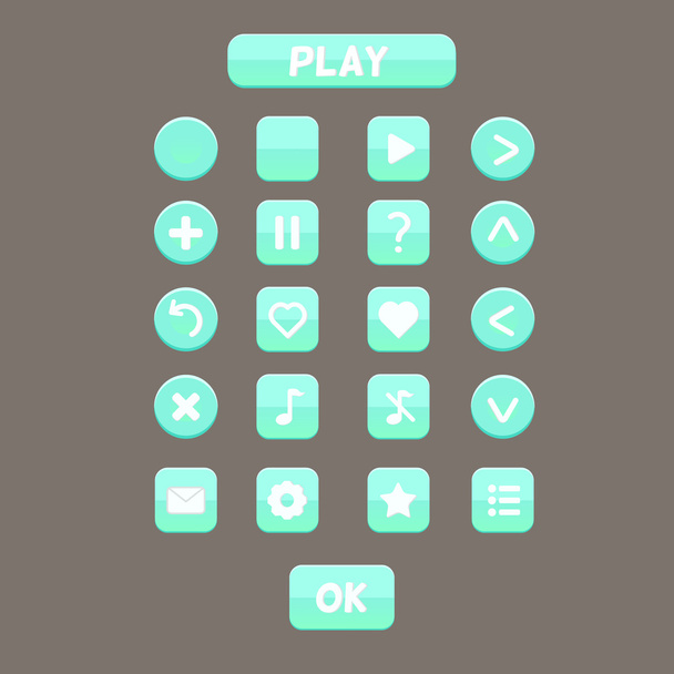 Game UI button set - Vektor, obrázek