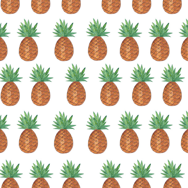 Seamless pattern with pineapple isolated on white background. - Фото, зображення