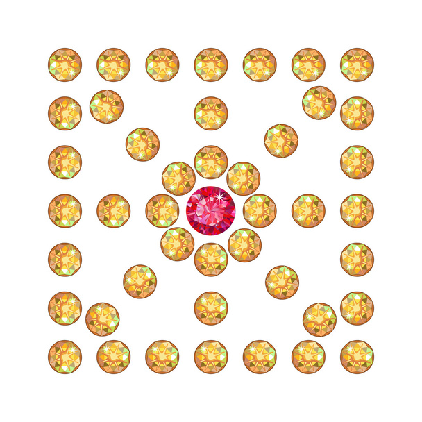 Diamante & rubi decoração quadrada
 - Vetor, Imagem
