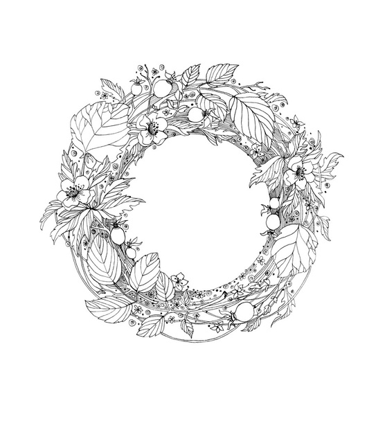 Beautiful monochrome wreath - 写真・画像