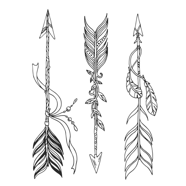 decorative arrows in bohemian - Vetor, Imagem