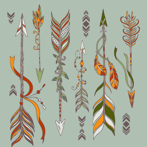 decorative arrows in bohemian - Vektori, kuva
