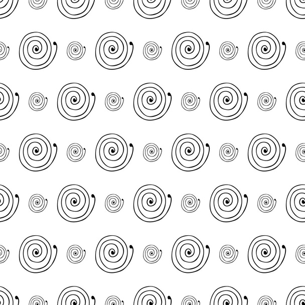  Monochrome achtergrond met spiralen in Boho stijl. - Vector, afbeelding