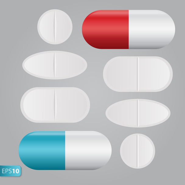 Pills vector isolated set - Vector, Image