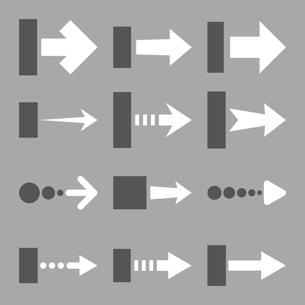 Pull Right Vector Flat Icon Set - Вектор, зображення