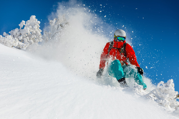 Freeride in fresh powder snow. - Foto, Imagen
