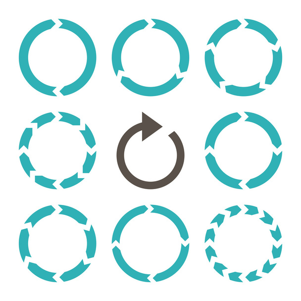 Rotation Direction Vector Flat Icon Set - Vector, Image