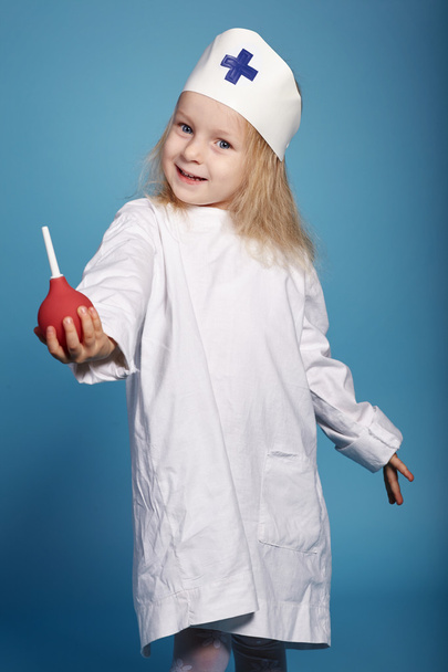 little funny girl playing nurse - Fotografie, Obrázek