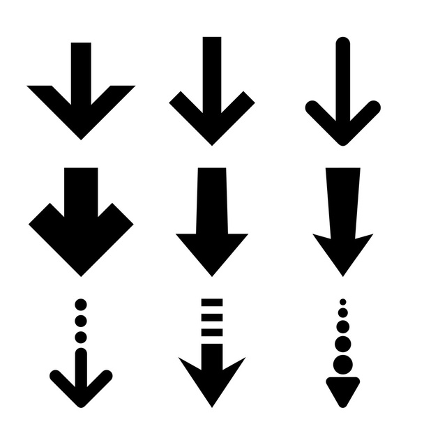 Down Arrows Vector Flat Icon Set - Vettoriali, immagini