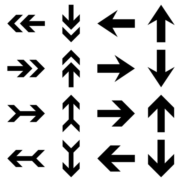 Arrow Directions Vector Flat Icon Set - Vettoriali, immagini