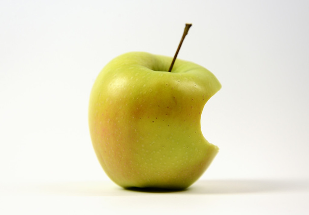 bitten apple on white background - Photo, Image