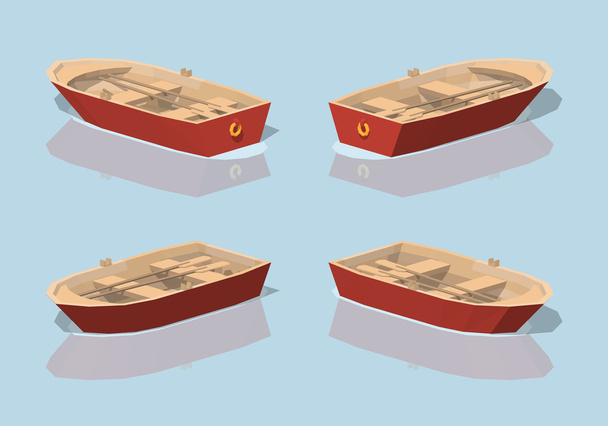 Низький полі червоний човен
 - Вектор, зображення