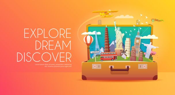 Trip to World. Travel to World. - Vector, Image