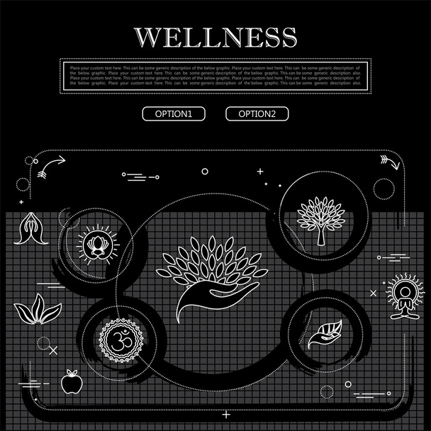 lijntekening van concept van Wellness vectorafbeelding in zwart en  - Vector, afbeelding
