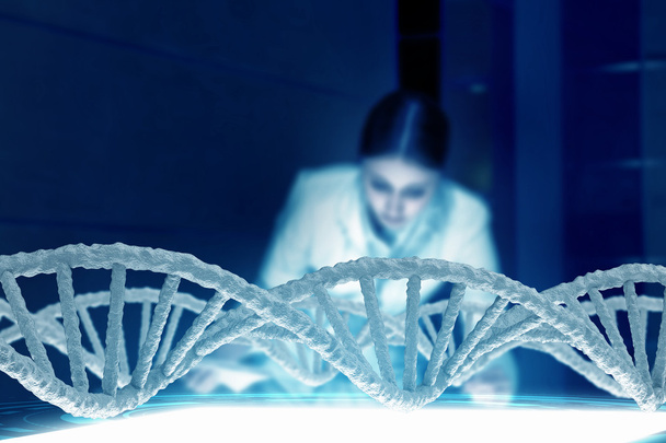 Nainen tieteen teknikko laboratoriossa
 - Valokuva, kuva