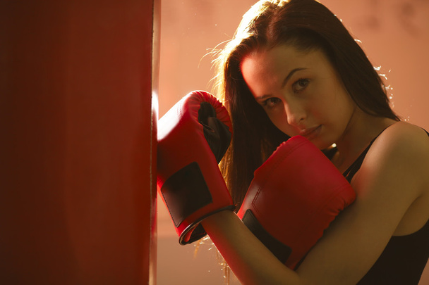 girl in Boxing gloves - Fotografie, Obrázek