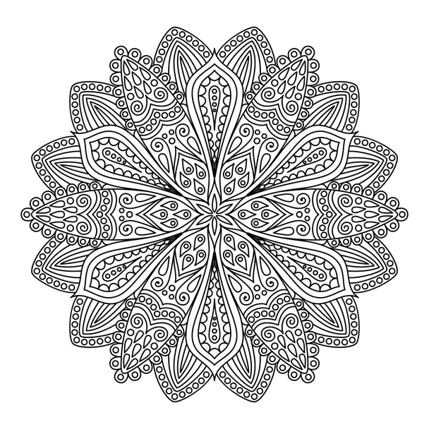 Intricate Flower Coloring Page - Vector, Image