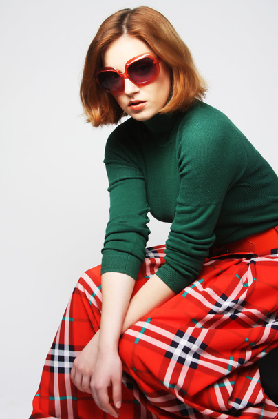 woman in red skirt - Foto, Imagem