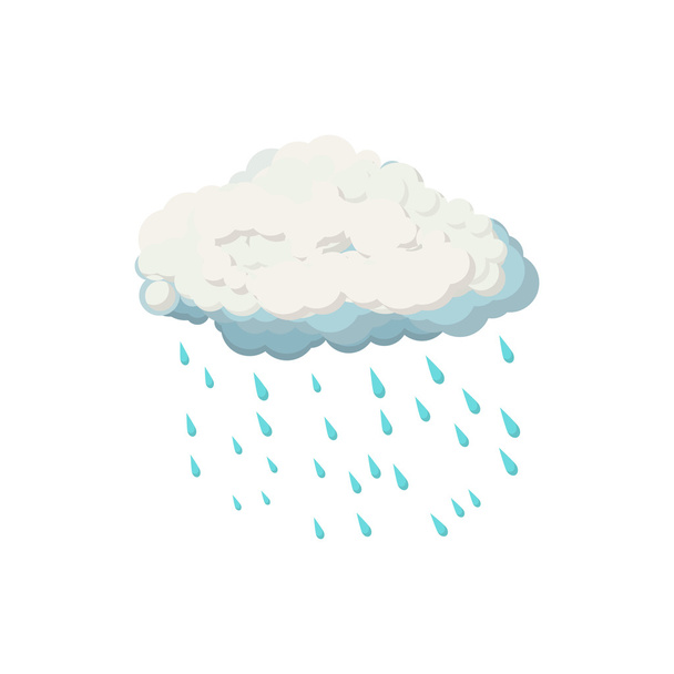 Cloud with rain drops icon, cartoon style - Vector, Image
