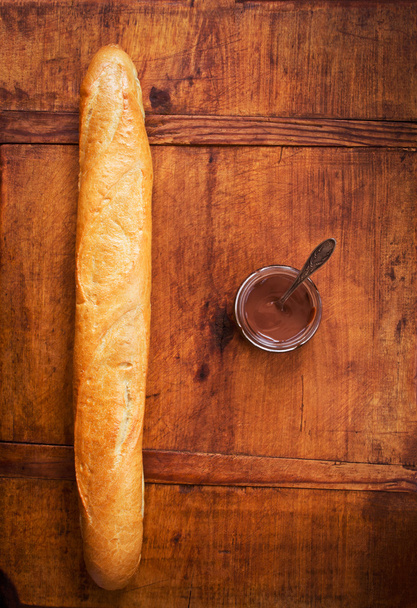 French baguette with chocolate - Photo, Image