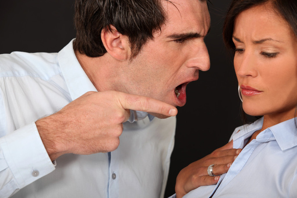 Man extremely angry at girlfriend - 写真・画像