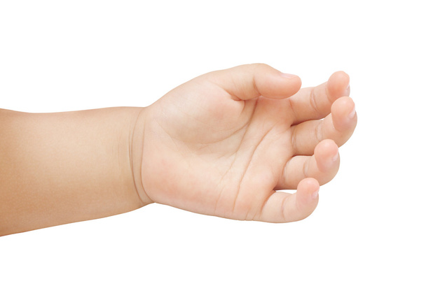 Hand of asian baby on white background. - Photo, Image
