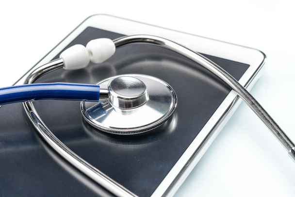 Medical Research,digital tablet and stethoscope - Foto, Imagem