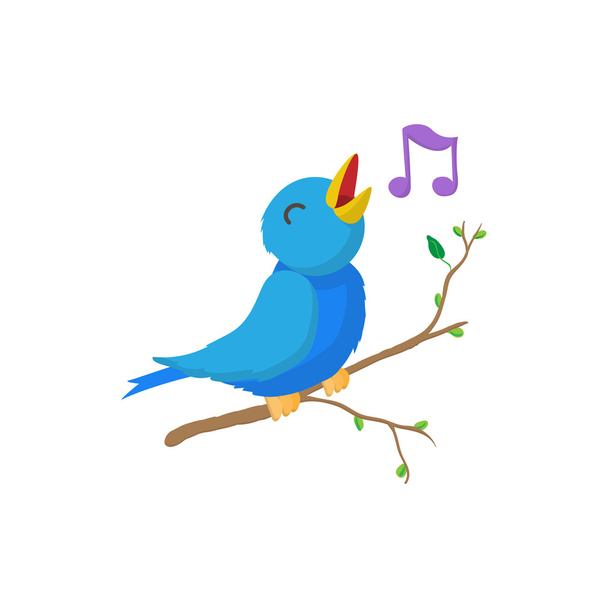Singing bird icon, cartoon style - Vecteur, image