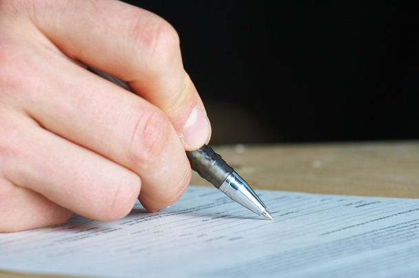 długopis pracy ręcznej pracy, podpis - Zdjęcie, obraz